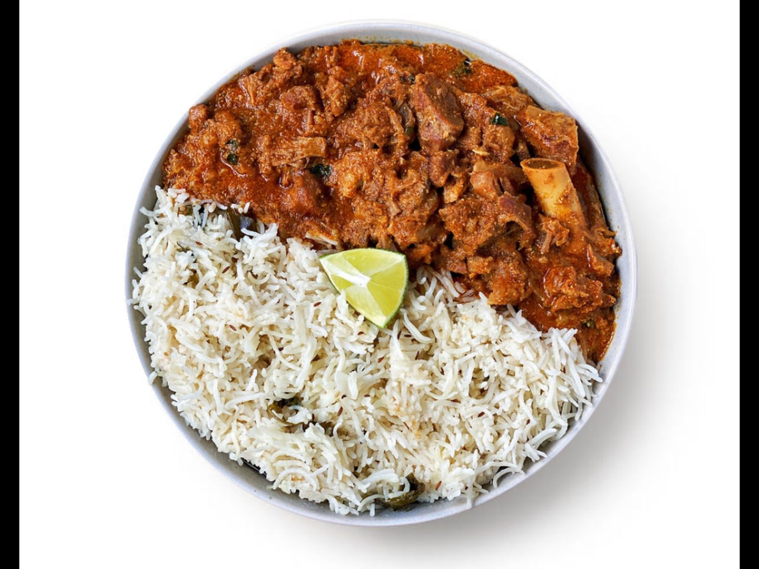 Bagara Rice with Goat Curry.