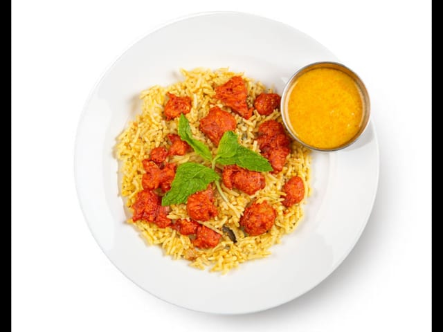 Chicken 65 Biryani.